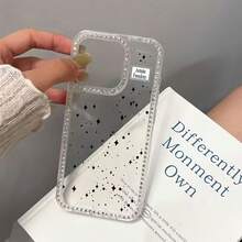 Funda para chicas estilo Y2K, adornada con lujosos brillantes de imitación y bordado de estrellas. Compatible con los modelos 16, 15, 14 y 13 Pro. Incluye un acabado láser brillante. - transparente - Ver 2