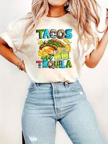 Tacos And Tequila Shirt, Tequila & Tacos Shirt, Gift For Friend, Taco T-Shirt Taco Tuesday  Funny Gift For Mexico Shirt - Blanco - Ver 1