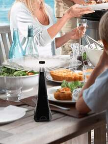 4 件套桌面驱蝇风扇，室内外驱蝇风扇，户外或室内用餐电动驱蝇风扇，驱赶苍蝇，桌面野餐风扇，烧烤、派对、餐厅、家居、活动驱蝇风扇，电池供电食物风扇，带全息叶片的便携式驱蝇风扇，野餐、餐厅、派对、家居、烧烤驱蝇器 - 黑色 - 查看 6