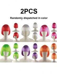 活力短款波波头假发，大胆前卫的彩色短发假发，时尚派对发型，适合女性，适合所有季节，非常适合万圣节派对、角色扮演、度假、生日、音乐节、派对聚会和日常时尚