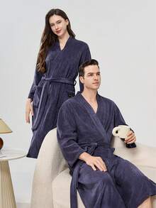 Long-Length Thickened Couple Pajamas For Autumn And Winter, Couple Bathrobes, Same Style As Those In Star Hotels And Beauty Salons, Long Bathrobes For Men And Women, Home Wear.