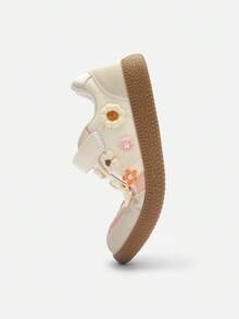 Balabala 2025年秋季新款女童低帮德国运动鞋，撞色设计 - 米白 - 查看 6