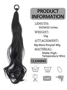 Synthetic Hair Extension Wrap Around Ponytail Bun Hairpiece Messy Curly Elastic Hair Tie Bowknot Bun And Updo Hair Extensions Suitable For Women's Everyday Wear - Brown-Black