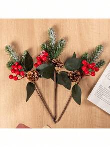 1/3/5/130 chiếc Cành trang trí Giáng sinh nhân tạo 11,41 inch - Cành quả mọng đỏ hỗn hợp, cành thông giả với quả thông phun sơn và lá cây nhựa ruồi, tạo nên những lẵng hoa và vòng hoa tuyệt đẹp, thích hợp cho trang trí ngày lễ mùa đông, trang trí ban công, trang trí hiên nhà, hoa mùa thu, trang trí phòng mùa thu, trang trí Giáng sinh, trang trí ngoài trời Halloween, nhà bếp, trang trí tựu trường, phòng tắm, đồ dùng cần thiết cho sinh viên đại học, quà tặng Giáng sinh, đồ nội thất sân vườn, quà tặng cho phù dâu. - Đỏ Xanh 1 - Xem 1