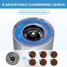 SUSTEAS Sea Salt And Pepper Grinder, Rechargeable With Charging Base, Set Of 2, Can Be Operated With One Hand, 6 Selectable Grind Settings, Kitchen Seasoning,304 Stainless Steel - Thép không gỉ - Xem 4