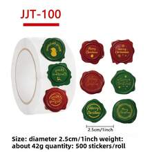 1 PC / 2 PCS / 4 PCS / Christmas Stamp Stickers - Red, Green, Gold Festive Seals, Matte Finish, Suitable For Scrapbooks, Gift Wrapping, Greeting Cards, Envelopes - One-Time Use Paper Self-Adhesive Labels - Office, Party, Personal Decoration Christmas Stickers, Festive Decorations, Festive Designs, Decorative Effects, Office Decoration Supplies - Multicolor - View 5