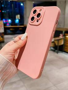Minimalist Pink Letter Elements Customized Letter Name Straight Edge Precision Hole Simple Design Solid Material Anti-Fall Thickened Phone Case Minimalist Anti-Shock Couple Phone Case Soft Shell Compatible With Apple 17 16 15 14 Pro Max 13 12 11 Plus 2025phonecase Anniversary Gift Wedding Gift Personalized Gift For Parents Birthday Gift Women's Day Gift For Her Girl Power Celebration Valentine - Pink - View 4
