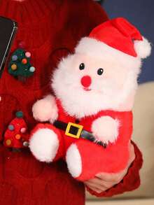 1 szt. Prezent niespodzianka w kształcie Świętego Mikołaja i domku na choince, pluszowa lalka renifer dla dzieci