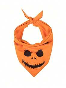 Halloween Pet Bandana, Candy Pumpkin Triangle Scarf, Suitable For Small Dogs And Cats, Applicable For Halloween, Day Of The Dead Holiday Party Decoration