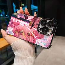 Funda de Teléfono de Personaje de Espadachín de Anime Rosa para iPhone 16 15 14 13 12 11 Pro Max X XR XSMAX 8 7 Plus, Cubierta Trasera Transparente Suave a Prueba de Golpes - transparente - Ver 4