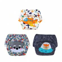 3/6片装可重复使用婴儿尿布，刺绣可重复使用婴儿训练内衣，男孩女孩学习内衣，透气，柔软舒适 - 彩色 - 查看 21