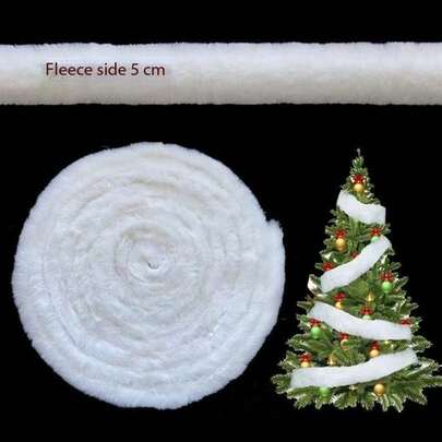 1pc 5M Christmas Decorative Plush Strips, Add Festive Atmosphere Decoration, Christmas Interior Decoration In The Living Room And Bedroom To Hold Gifts, Plush Is Delicate And Smooth, Comfortable To The Touch, Not Easy To Shed, With A Wide Range Of Uses, Suitable For Making Christmas Hats, Christmas Shoes, Gloves, Christmas Beards, Christmas Clothing, Christmas Tree Decorations