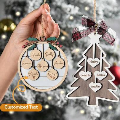 1 Personalized Family Christmas Ornament, 2025 Christmas Ornament, Last Name Ornament, Custom Christmas Tree Ornament, Holiday Ornament, Christmas, Ch