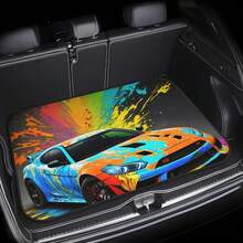 1pc Fashionable Personalized Trunk Mat, Colorful Car/Butterfly, Skull Pattern - Suitable For SUV, Truck, Sedan - Durable Polyester Material, Keeps Dry And Clean, Adds Personalized To Vehicle, Trunk Protector Mat