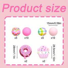 25/34pcs Donut & Cake Silicone Bead Set, Suitable For Jewelry Decoration Accessories, Earrings, Necklaces, Bag Chains, Phone Charms, Makeup Brushes, Keychains DIY Kit, Perfect For Holidays And Birthdays - Donut Cake Mix - View 4
