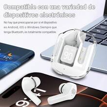 Audifonos Inálambricos In-ear Con Microfono,bt Y Digital Led - Blanco - Ver 6