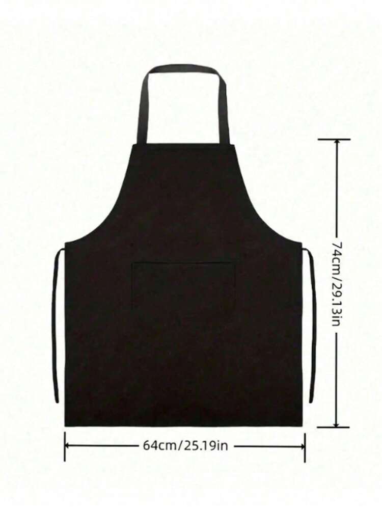 1 pieza Delantal de cocina negro personalizado, delantal moderno a prueba de aceite de poliéster, delantal de cocina negro, delantal de poliéster para jardín, cocina y tareas domésticas - Multicolor - Añade 6