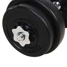 HOMCOM 65kg Adjustable Barbell Weights Set, 2-In-1 Dumbbells And Barbell Set With Knurled Bar, Free Weights Training Equipment, For Home Gym, Exercise - Black - View 8