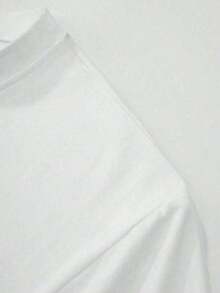 Una camiseta de algodón negra de 180g paras, una camiseta de moda adecuada para deportes, ocio y reuniones. - Blanco 2 - Ver 3