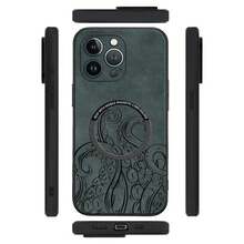 Diseño de pulpo. Funda magnética para teléfono con textura de piel sintética de oveja. Compatible con los modelos 12 al 16 Plus, Pro y Pro. Una opción elegante y de alta calidad, ideal para regalar. - Colores mixtos 2 - Ver 5