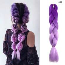 1/3/5件/包渐变色巨型辫子合成接发，24英寸，时尚百搭，适合日常、派对、角色扮演、万圣节等场合 - 彩色 - 查看 13