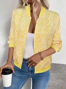 KeKe Bloomly Women's Casual Fashionable Zip-Up Jacket, Suitable For All Seasons