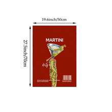 1 幅 Dirty Martini 墙壁艺术画时尚杂志鸡尾酒帆布印刷画马提尼美学海报华丽装饰适用于厨房、客厅或酒吧房间装饰礼物送给她，无框或有框