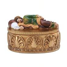 LUMIARTISAN Religious Christian Sleep Saint Joseph Statue Jewelry Box Resin Icon Home Decoration Catholic Holy Decoration Gift, Small Decoration Set Statue Religious Statue Box Sleep Display Holy Box Jewelry Small Home Decoration