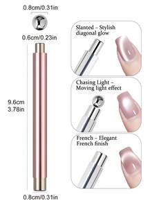 强力磁性钢珠美甲磁棒套装，长铝柄双头磁性美甲笔，磁性猫眼指甲油凝胶美甲工具