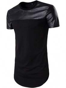 Men's Spell Leather Hipster Hip Hop T Shirthalloween - màu đen - Xem 3