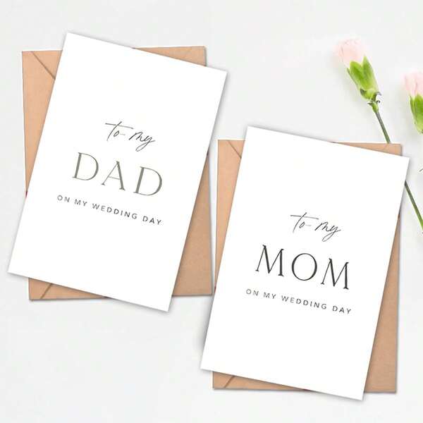 Greeting Card For Mom And Dad On Wedding Day, Thank You Parents For Thank You Card, Perfect Mother/Father Memorial Gift, With Envelope
