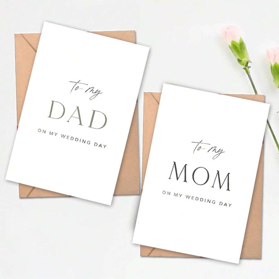 Wedding Day Thank You Card For Parents, Appreciation Gift For Parents, Parents Memorial Gift, With Envelope - Multicolor - View 1