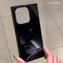 Teléfono con un patrón de bloques negros, compatible con los modelos 16 Pro, 16, 15 Pro, 14, 14 Plus, 13, 13 Pro, 12 Pro y 12 Pro, ofrece una cobertura completa a prueba de golpes, un corte grande, un marco elegante y brillante y excelente - Negro - Ver 2