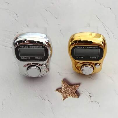 10個/1個/2個/3個 ポータブルデジタルストラップカウンター、新しいゴールドとシルバー、コンパクトで丈夫な使い捨てカウンター、屋外での計数、学習計数、祈りのアクセサリー、倉庫の商品計数、アーティファクトのリラックス、ホリデーギフトに適しています。調整可能。