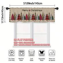 1pc Christmas Flat Visual Decorative Short Curtain, Christmas Tree Print, Rod Pocket Top, Fade-Resistant, Single-Sided Print, Polyester Material, Thick , Washable, Christmas Home Decor, Party Gift, Suitable For Living Room, Dining Room, Kitchen, Cafe, Closet Partition Christmas Decorations Room Decor Christmas Decorations Home - Multicolor - View 18