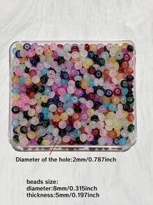 50/100 件 5 毫米 X 8 毫米仿玉、玛瑙、算盘珠、散珠、轮珠、隔珠适用于 DIY 珠宝制作、手链、钥匙扣、项链、工艺品装饰、彩色珠子材料，激发您的创意设计