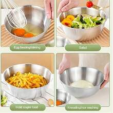 3pcs Stainless Steel Measuring Mixing Bowls With Scale, Thick Japanese Style For Baking, Salad, Whipping - View 7