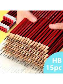 15支装 HB 铅笔 学生书写铅笔、素描铅笔、绘画练习笔 非常适合学生 - 紅色15裝 - 查看 9