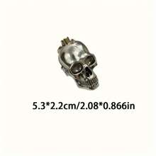 Shark Rocket Bomb Keychain With Skull Details, Alloy Metal Hardware Pendant, Car Key Chain Pack Of Accessories, Unique Halloween Decoration - 骨架 - 查看 2