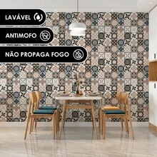 Paper and Wall Washable Self-Adhesive Wallpaper Hydraulic Tile For Kitchen Washroom - Ngói thủy lực - Xem 5