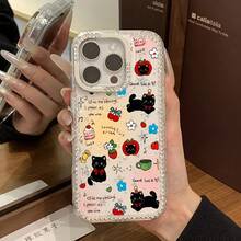 Funda brillante para teléfono con orificio grande y marco brillante, compatible con phone 16 Pro, 15, 14 Plus, 13 y 12. Una funda protectora. Regalos de Año Nuevo, Pascua y Halloween para amigos y familiares. - transparente - Ver 3