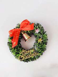 1/5/10pcs Mini Christmas Wreaths, Festive Plastic Ornaments, Artificial Holiday Tree Decorations,Christmas Decorations Mini Christmas Wreath Simulation Wreath Christmas Tree Decoration Accessories,Battery-Free, For Christmas, New Year, Valentine'S Day, Thanksgiving, Winter Party Decorations