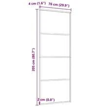 vidaXL Sliding Door Frosted ESG Glass And Aluminum 29.9"X80.7" - Black - View 2