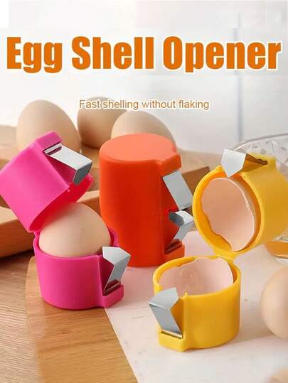 1pc Egg Shell Opener, Kitchen & Dining Easy Peel Separator Handheld Egg Cracker, Multi-Function Egg Cutter Egg Opener And Separator, Easy To Clean Manual Kitchen Separation Tool, Suitable For Cooking Camping Kitchen Tools, Durable And Efficient Household Egg Cracker, Practical Kitchenware | Easy To Clean Material