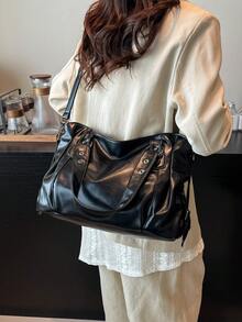 Vintage Minimalist Large Capacity Fashion Student Office Commute Tote Bag, New Fashionable Big Bags For Women, New Arrival Tote Bags For Woman