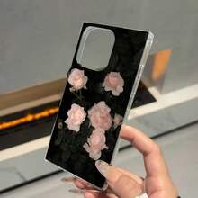 Funda rosa con diseño de cuadrícula West Highland New Cube con orificio grande y ángulo recto. Compatible con teléfonos móviles 16/15/14/13/12 Pro, 14, 15, 16 Plus y 12 Pro. Acabado brillante, anticaídas y protectora. Ideal para cumpleaños y fiestas. - transparente - Ver 2