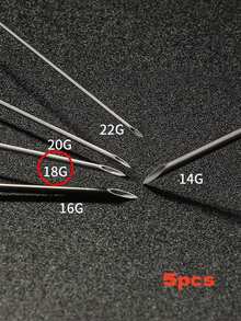 Piercing Needle I.V. Catheter Needles Disposable Sterilized U Pick Tattoo Needle 14G 16G 18G 20G 22G Sterilised Ear Belly Art Supply(Random Color) - Multicolor - View 19
