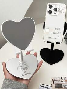 1pc Customized Heart-Shaped Adjustable Angle Desktop Phone Holder, Suitable For All Phones, For Daily Home & Office Use