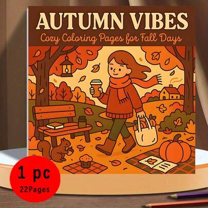 秋日气息——22张温馨秋季涂色页，描绘清爽的散步、毛衣天气和南瓜时刻 | 可打印的季节性涂色书