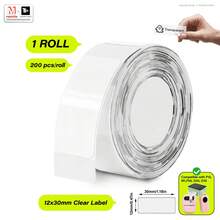 Makrlife 透明热敏标签，50x50mm，1.97 X 1.97 英寸，小型标签打印纸，可打印透明贴纸，适用于小型企业、家庭、婚礼、蜡烛、信封、瓶子、罐子、DIY 徽标设计、多用途防水标签卷，150 个标签/卷 - 彩色 - 查看 13